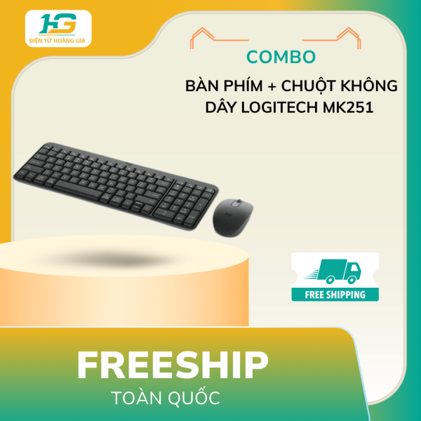 Combo Bàn phím + Chuột không dây Logitech MK251 Đen - Hình ảnh 3